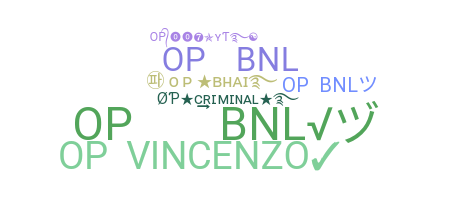 Smeknamn - OpBNL