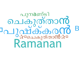 Smeknamn - Malayalamnames